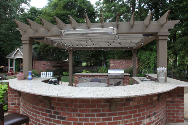 Outdoor Kitchen with Pergola